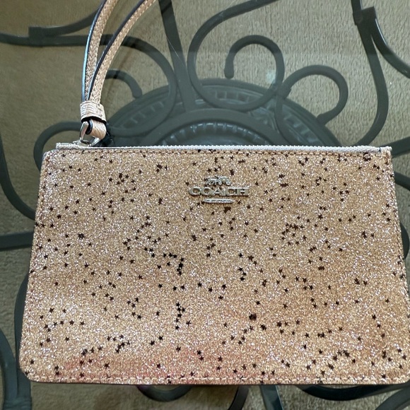 Coach Handbags - 🎉🎉🎉SOLD Authentic Coach Gold Glitter Wristlet NEW